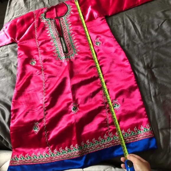 🆕NEW| Girls Fuchsia Satin Kurtas Suit - Picture 8 of 10